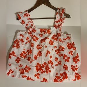 Womens J.Crew floral summer top, medium NWT